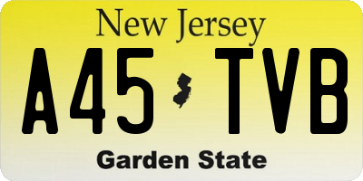 NJ license plate A45TVB