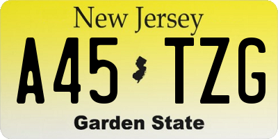 NJ license plate A45TZG