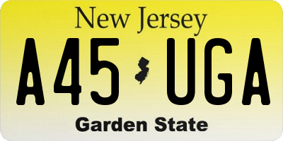 NJ license plate A45UGA
