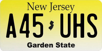 NJ license plate A45UHS