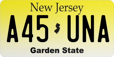 NJ license plate A45UNA