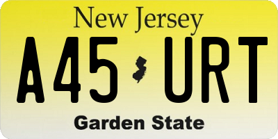 NJ license plate A45URT