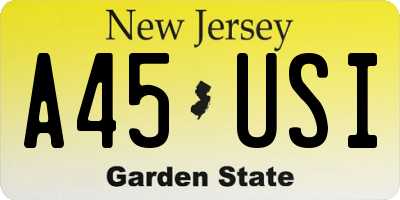NJ license plate A45USI