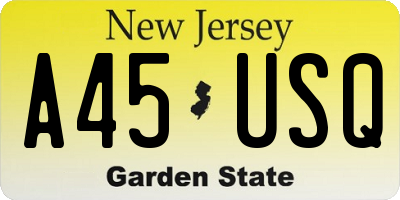 NJ license plate A45USQ