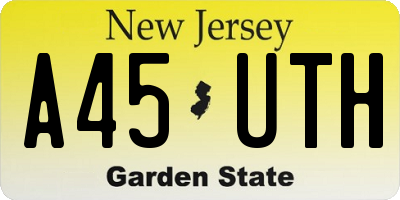 NJ license plate A45UTH