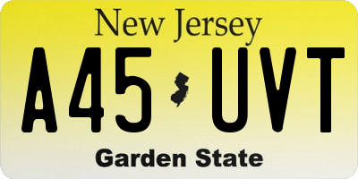 NJ license plate A45UVT