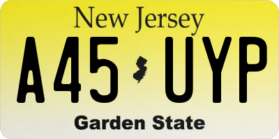 NJ license plate A45UYP