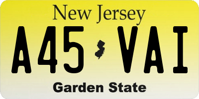 NJ license plate A45VAI