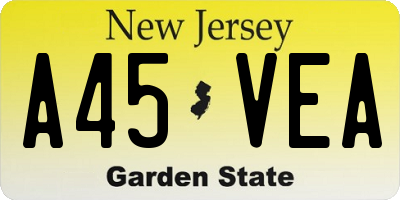 NJ license plate A45VEA