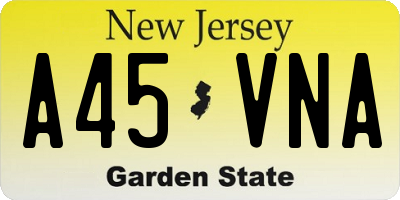 NJ license plate A45VNA