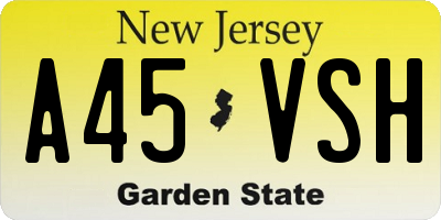 NJ license plate A45VSH