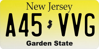 NJ license plate A45VVG