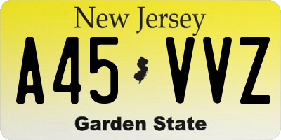 NJ license plate A45VVZ