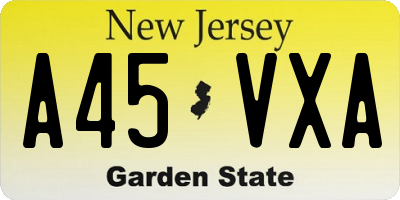 NJ license plate A45VXA