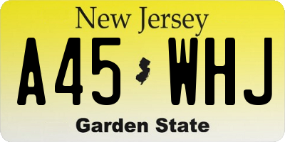 NJ license plate A45WHJ