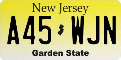 NJ license plate A45WJN