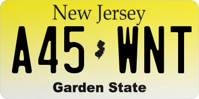 NJ license plate A45WNT