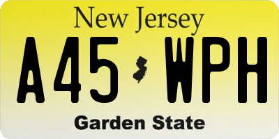 NJ license plate A45WPH