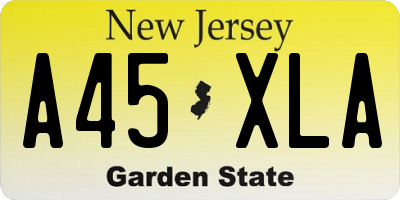 NJ license plate A45XLA