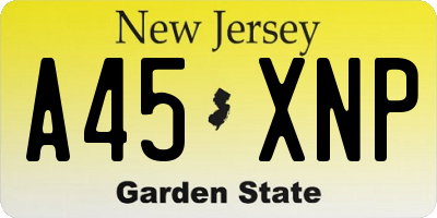 NJ license plate A45XNP