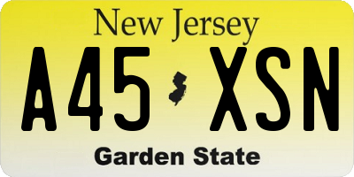 NJ license plate A45XSN