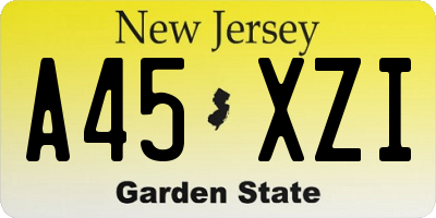NJ license plate A45XZI