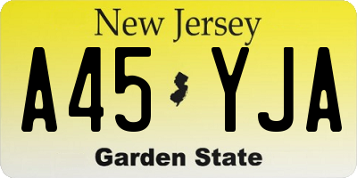 NJ license plate A45YJA