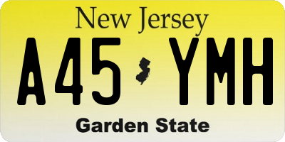 NJ license plate A45YMH
