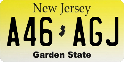 NJ license plate A46AGJ