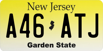 NJ license plate A46ATJ
