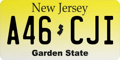 NJ license plate A46CJI