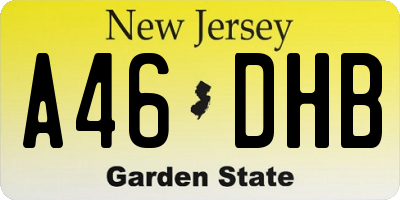 NJ license plate A46DHB