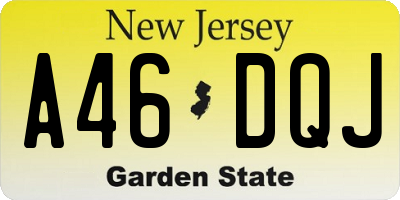 NJ license plate A46DQJ