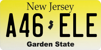 NJ license plate A46ELE