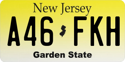 NJ license plate A46FKH