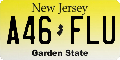 NJ license plate A46FLU