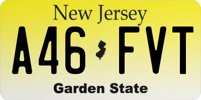 NJ license plate A46FVT