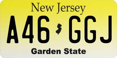 NJ license plate A46GGJ