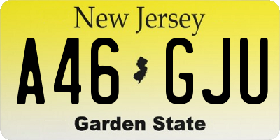 NJ license plate A46GJU