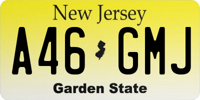 NJ license plate A46GMJ