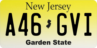 NJ license plate A46GVI