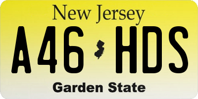 NJ license plate A46HDS