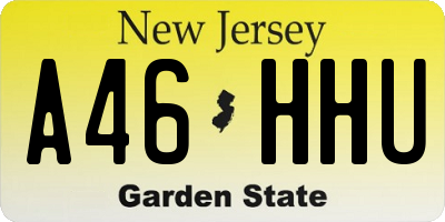 NJ license plate A46HHU