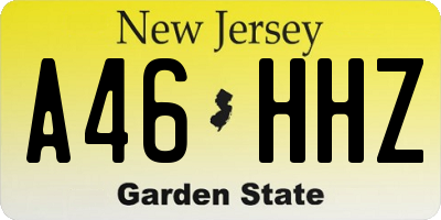 NJ license plate A46HHZ