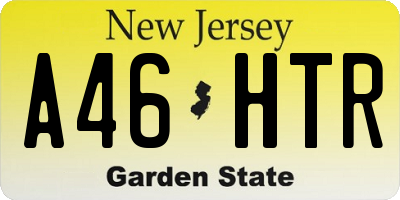 NJ license plate A46HTR