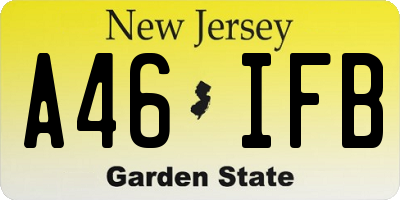 NJ license plate A46IFB