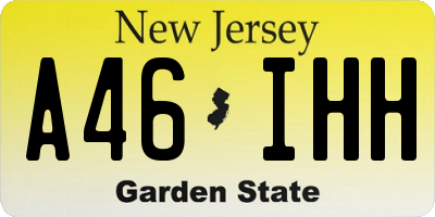 NJ license plate A46IHH