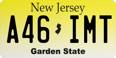 NJ license plate A46IMT