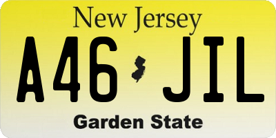 NJ license plate A46JIL
