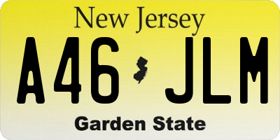 NJ license plate A46JLM